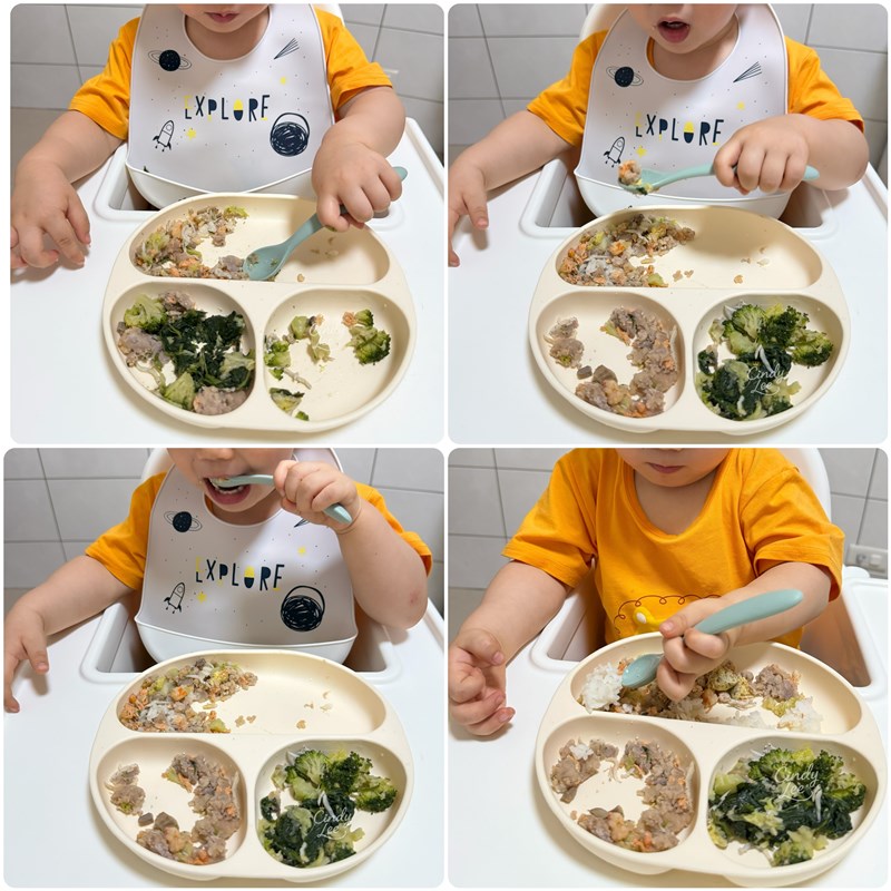 [育兒] 媽咪學苑【赫媽咪寶寶矽膠餐具組+水杯+剪刀+恐龍組